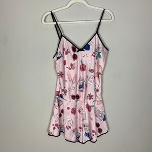 Kate Spade Honeymoon Romper Pink Pajamas Medium